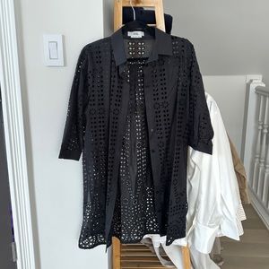 Love Bonito, long sleeve button down lace shirt